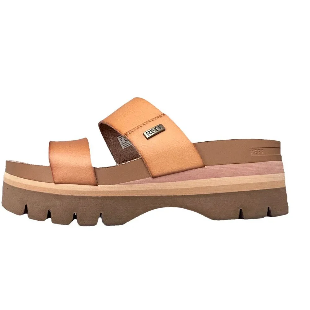 Reef Cushion Vista Hi Platform Sandal Women’s Size 8 Tan Casual Beach - Picture 6 of 9